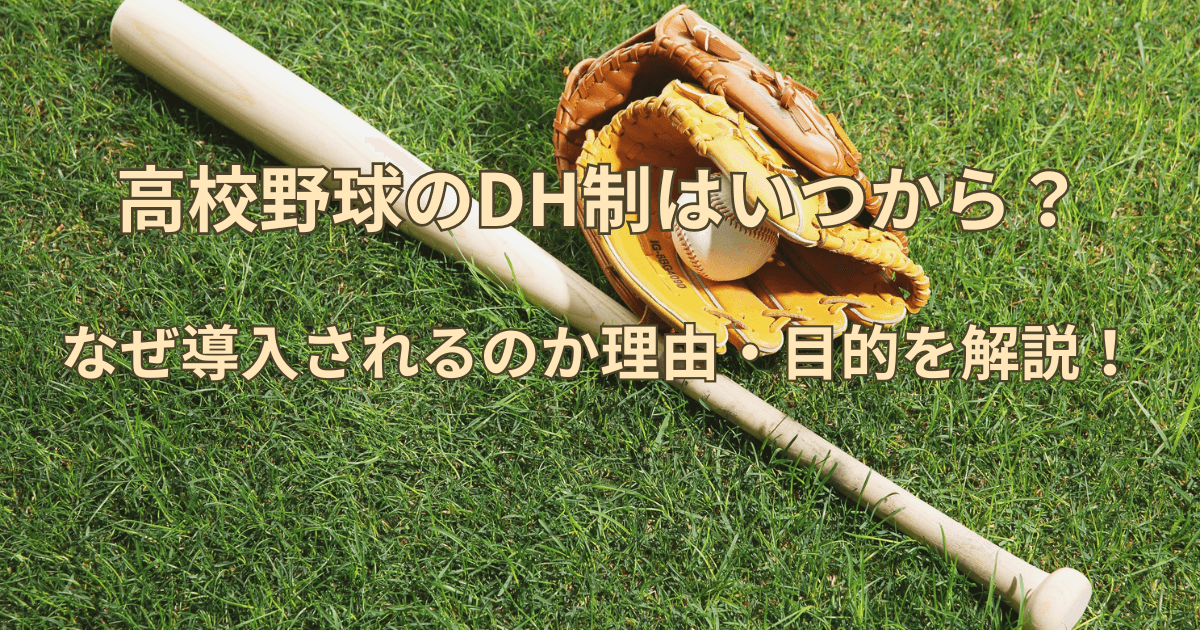 高校野球のDH制はいつから？なぜ導入されるのか理由・目的を解説！