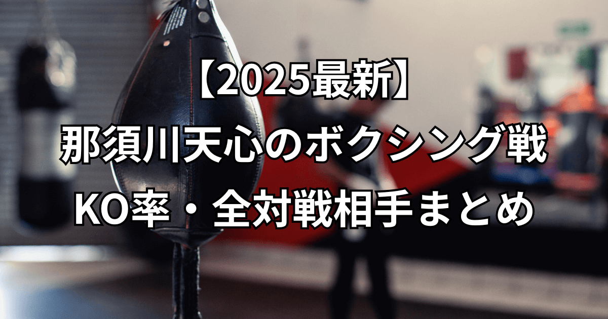 【2025最新】那須川天心のボクシング戦績とKO率・全対戦相手まとめ